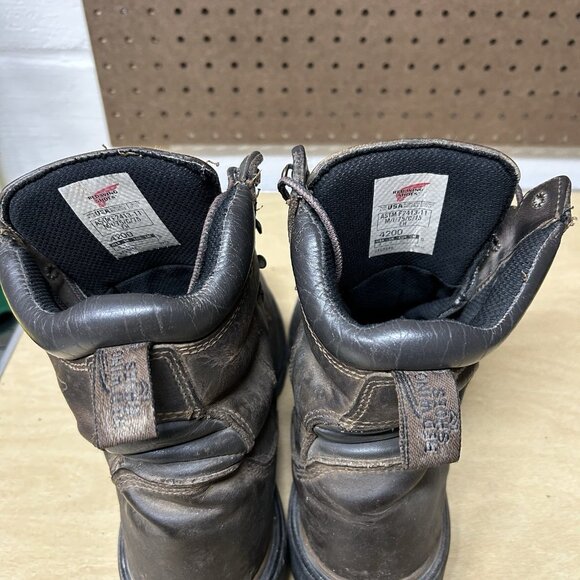 Red Wing 4200 Dynaforce 8” Men's Boot Size 9D Steel Toe Leather Brown - Picture 11 of 12